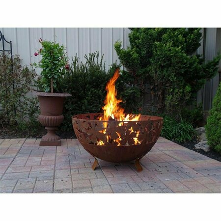 GARDENCONTROL Leaf Fire Bowl Rust Metal - Extra Large GA3213374
